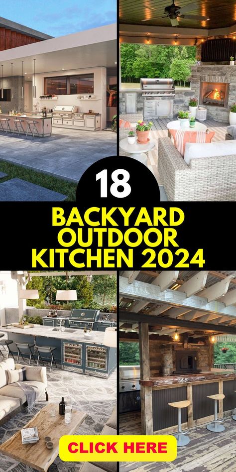 Immerse yourself in the luxury of a Backyard Outdoor Kitchen 2024, harmonizing modern and rustic elements. Explore small backyard ideas inspired by farmhouse charm, incorporating luxe touches for an inviting and stylish outdoor culinary space. Backyard Outdoor Kitchen, Outdoor Cooking Spaces, Kitchen 2024, Foldable Furniture, Modern Rustic Farmhouse, Modern Outdoor Kitchen, Small Backyard Ideas, Outdoor Kitchens, Farmhouse Style Kitchen