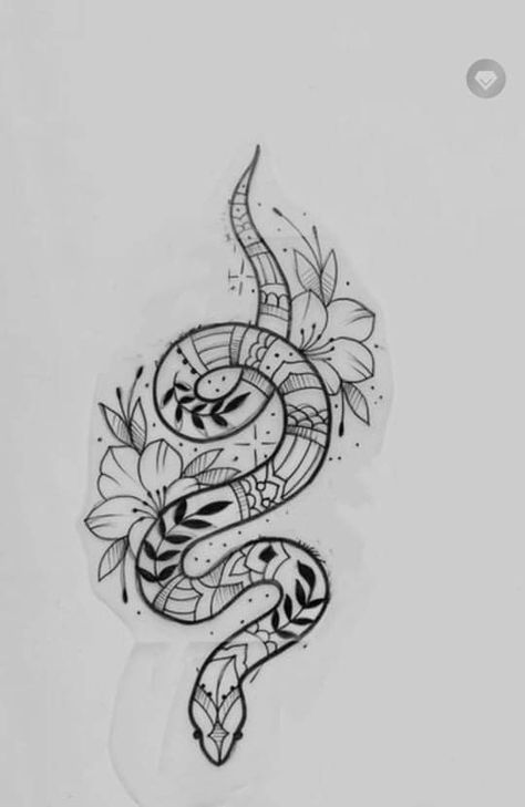 Serpent Flower Tattoo, Unique Guy Tattoos, Floral Snake Tattoo Design Simple, Desenho Cobra Tattoo, Cartoon Snake Tattoo, Snake Tattoo Wrist, Girly Snake Tattoo, Macrame Tattoo, Snake Tattoo Feminine