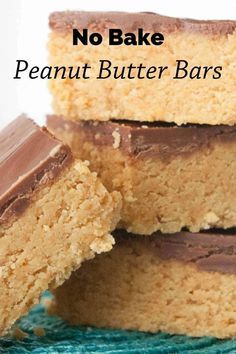 Reese's Peanut Butter Bars, No Bake Peanut Butter Bars, Peanut Butter Bars Recipe, Peanut Butter Cups Recipe, No Bake Peanut Butter, Peanut Butter No Bake, Butter Bars, Peanut Butter Desserts, Peanut Butter Bars