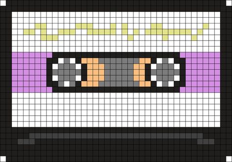 Electric Guitar Perler Beads, Dj Perler Bead Patterns, Cassette Tape Perler Beads, Cuff Pattern Kandi, Multistitch Kandi Pattern, Rave Light, Kandi Mask, Kandi Cuff, Pattern Maker