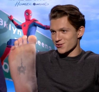 Tom Holland Tattoo Tom Holland Tattoo, Minimalist Spiderman Tattoo, Spiderman Tattoos, Spiderman Tattoo, Tom Peters, Marvel Tattoos, Human Bean, Spider Tattoo, How We Met