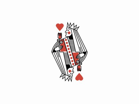 Queen Of Hearts Logo for Sale by UNOM design on Dribbble Queen If Hearts Tattoo, Queen Of Hearts Logo, Queen Of Hearts Tattoo Cards, Queen Of Diamonds Tattoo, Queen Card Tattoo, Queen Of Hearts Illustration, Queen Of Hearts Drawing, Queens Tattoo, King Of Hearts Tattoo