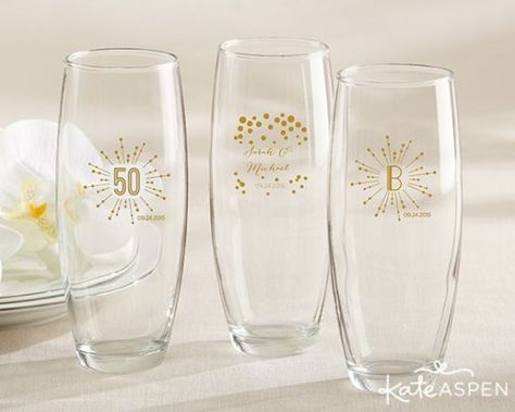 50th Anniversary Party Favors, Birthday Party Details, Adult Birthday Party Favors, Stemless Champagne Flutes, 50th Anniversary Party, Wedding Speech, Adult Birthday Party, 50th Wedding Anniversary, Champagne Glasses