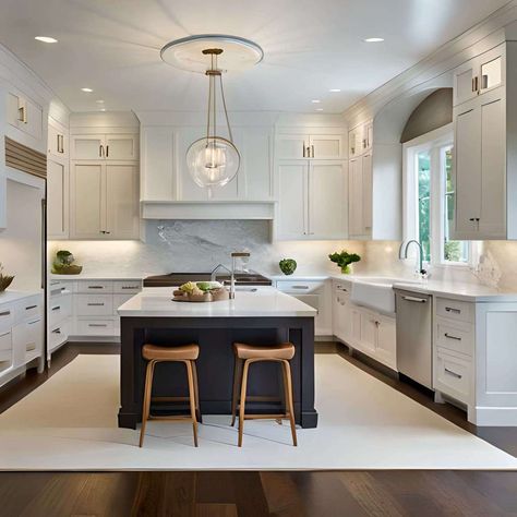 15 Impressive Backsplash Ideas for White Cabinets and Granite Countertops 5 White Cabinets Dark Floors, White Cabinets And Granite Countertops, Backsplash Ideas For White Cabinets, White Kitchen Backsplash Ideas, Backsplash Kitchen White Cabinets, White Kitchen Backsplash, Dark Floors, Backsplash Kitchen, Kitchen White