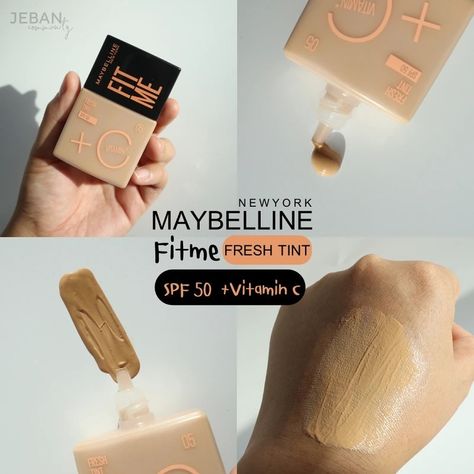 Maybelline Fresh Tint, Maybelline Skin Tint, Maybelline Fit Me Fresh Tint, Maybelline Fitme, Makeup List, Tinted Spf, Foundation Shades, Spf 50, Makeup Products