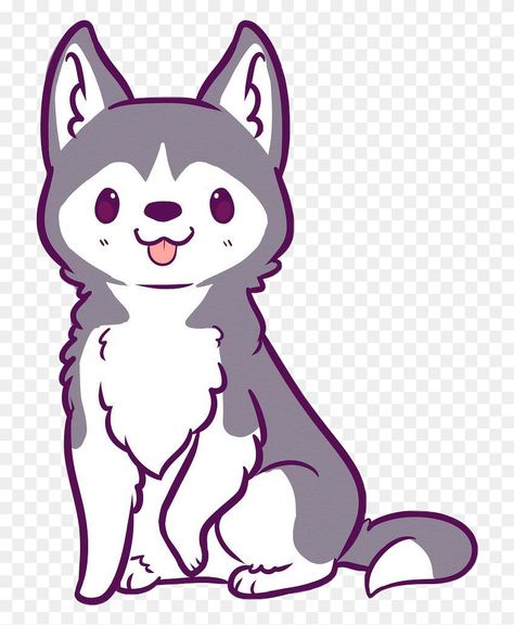 Husky Clipart, Husky Drawing, Chibi Dog, Wolf Drawings, Cute Wolf Drawings, Cute Wolf, Cute Dog Drawing, Walpapers Cute, Kawaii Clipart