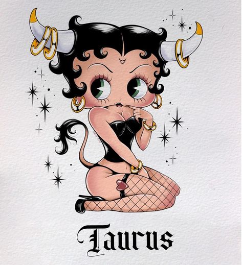 I need to make a zodiac sign Betty candle collection! I love these 😍 Art by @ashxtattoo ・・・ . . . . #aries #ariesseason #zodiac #bettyboop #bettybooplovers #bettybooptattoo #art #femaletattooartist #chicoca #chicotattoo Betty Boop Zodiac, Betty Boop Zodiac Signs, Sagittarius Wallpaper, Taurus Aesthetic, Taurus Art, Sagittarius Tattoo, Lip Wallpaper, Lowrider Art, Black Betty Boop