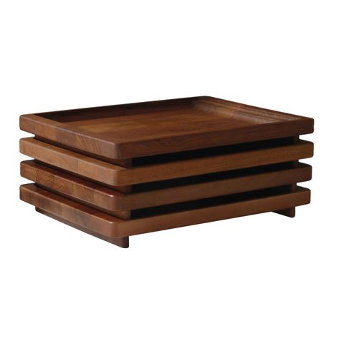 Shop SUITENY for the CB-12 Stackable Tray designed by Craig Bassam and Scott Fellows for BassamFellows and more solid wood trays, stackable trays, ecofriendly a Designer Tray, On Suite, Craftsman Modern, Ice Shop, Wood Trays, Poltrona Frau, Tray Design, Wood Accessories, Sustainable Furniture