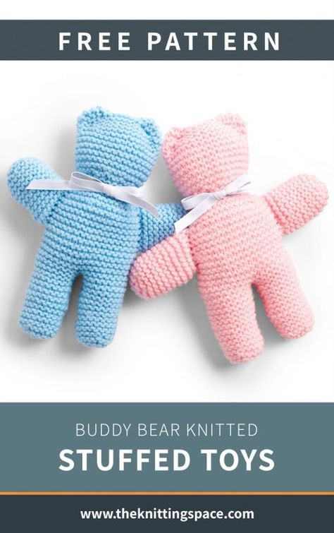 Free Knitting Patterns For Teddy Bears, Knitted Teddy Bears Free Patterns, Knitting For Charity Easy Patterns, Easy Knitted Teddy Bear Pattern Free, Knitted Toys Free Patterns Stuffed Animals, Free Knitting Patterns Toys, Easy Things To Knit For Beginners, Knitted Toy Patterns, Izzy Dolls