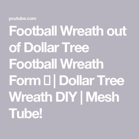 Football Wreath out of Dollar Tree Football Wreath Form 🏈 | Dollar Tree Wreath DIY | Mesh Tube! Wreath Diy Mesh, Football Wreath Form, Dollar Tree Wreath Diy, Football Wreath Diy, Tree Wreath Diy, Dollar Tree Wreath, Fall Deco Mesh Wreath, Fall Deco Mesh, Football Wreath