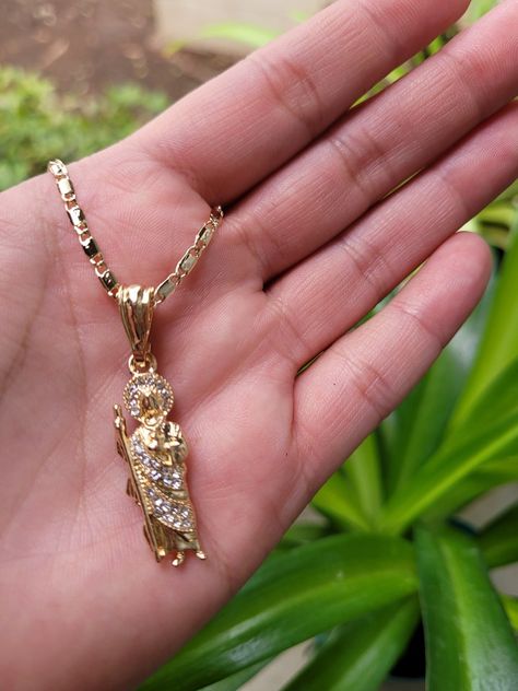 St Jude Necklace, Latina Jewelry, Saint Jude, Gold Nugget, St Jude, San Diego California, Religious Jewelry, Gold Plated Necklace, Gold Filled Jewelry