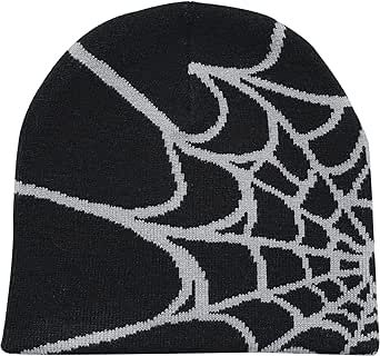 Arcimatto Y2k Spider Beanie Hat Wool Acrylic Knit Skull Cap Winter Warm Streetwear MEA Design Hats for Women Man Teenagers Spiderweb Beanie, Y2k Beanie, Knitted Wool Beanie, Beanie Fits, Web Patterns, Cute Beanies, Beanie Hats For Women, Winter Knit Hats, Mens Beanie