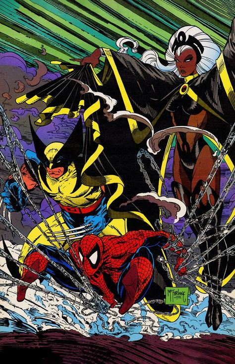 Todd Mcfarlane Spiderman, All Marvel Characters, Poster Book, Todd Mcfarlane, Spectacular Spider Man, Comic Book Artwork, Marvel Posters, Uncanny X-men, Marvel Comics Art