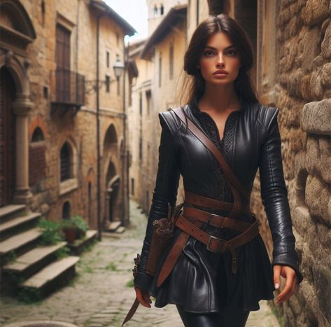 Assasin Aesthetic Medieval Female, Medieval Rogue Outfit, Medieval Assassin Aesthetic, Dragon Rider Costume, Dragon Rider Outfit, Warrior Outfits Female, Targaryen Outfit, Midevil Dress, Narnia Costumes