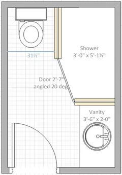 Bathroom Floor Plan, Small Bathroom Plans, Bathroom Layout Plans, Shower And Toilet, Bathroom Construction, Mini Bad, Small Bathroom With Shower, Small Bathroom Layout, Bathroom Plans