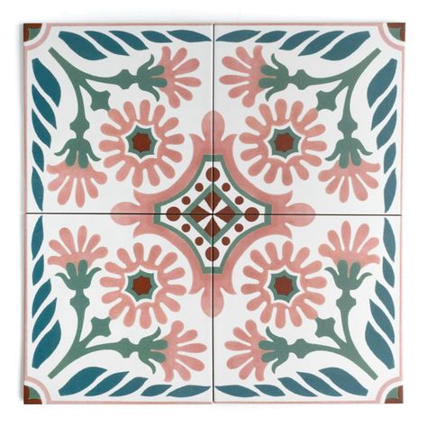 Garden Room Interiors, Porcelain Superstore, Colorful Bathroom Tile, Patterned Bathroom Tiles, Hexagon Tile Floor, Patterned Tile, Encaustic Tiles, Dollhouse Rug, White Tile Floor