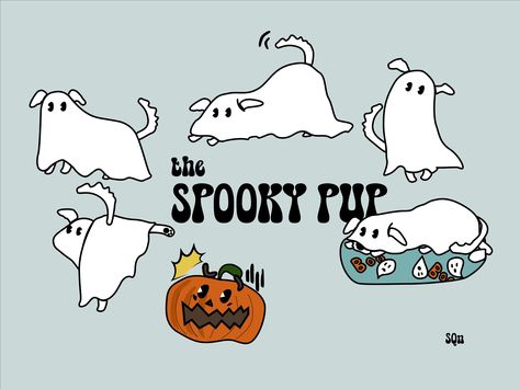 Ghost Dog Drawing, Dog Pumpkin Carving, Drawing Halloween, Dog Character, Dog Pumpkin, Florida Life, Dog Png, Ghost Dog, Halloween Dog