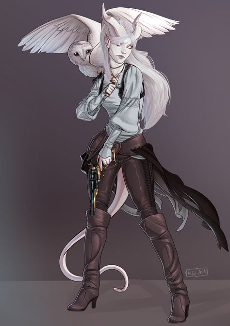 Tiefling Female Gunslinger, Female White Tiefling, White Tiefling Female, Tiefling Gunslinger, Albino Tiefling, Tiefling Female Character Design, Dnd Tiefling Female, Female Tiefling Art, White Tiefling