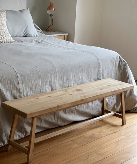 Live Edge End Of Bed Bench, Bed Benches Foot Of, Wood Bench In Front Of Bed, Wood Bench For Bedroom, Wooden Bench End Of Bed, Wooden Bench Bedroom, Foot Of Bed Bench, Bench For End Of Bed, Farmhouse Furniture Plans