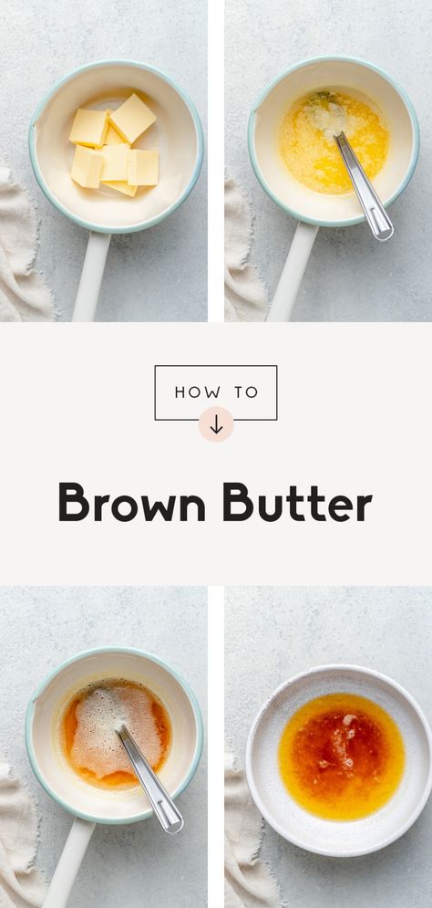 Learn exactly how to brown butter in just about 10 minutes with a few simple steps to add a lovely richness to sweet and savory recipes! Once you learn how to make brown butter you'll seriously want to add it to everything. Get all of my tips and tricks in this step-by-step tutorial for browning butter! #howto #butter #brownbutter #kitchenhack #tutorial How To Make Brown Butter, Browning Butter, Make Brown, How To Make Brown, Savory Recipes, Sweet And Savory, Brown Butter, Kitchen Hacks, Savoury Food