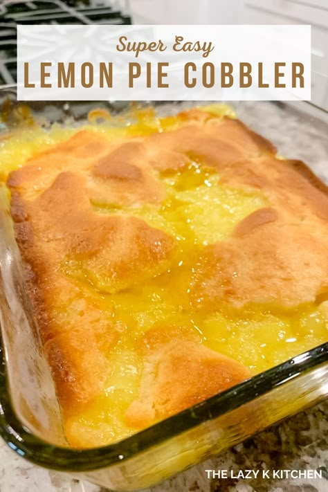 Cherry Pie Filling Cobbler, Pie Filling Cobbler, Pumpkin Pie Cobbler, Lemon Cobbler, Easy Lemon Pie, Lemon Cookies Easy, Cobbler Recipes Easy, Lemon Pie Recipe, Lemon Pie Filling