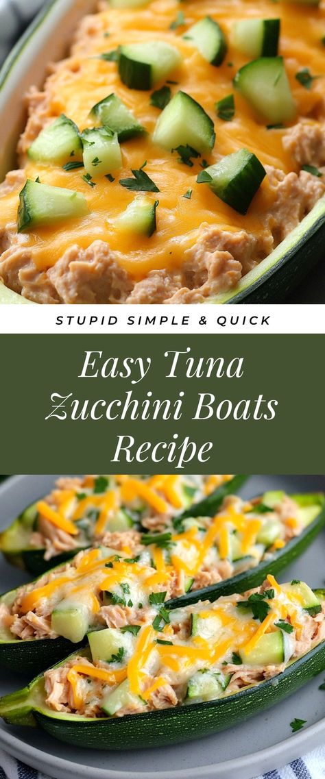 Image for Easy Tuna Zucchini Boats Recipe Tuna Zucchini, Zucchini Boats Recipe, Zucchini Boat, Zucchini Recipes Baked, Shrimp Zucchini, Zucchini Boat Recipes, Baked Zucchini, Zucchini Boats, Healthy Baked