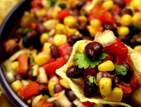 Yet    Another Black Bean and Corn Salsa Corn Rotel, Black Bean And Corn Salsa, Corn Salsa Recipe, Black Bean And Corn, Canned Tomatoes, Corn Salsa, Healthy Salad, Salsa Recipe, Bean Salad