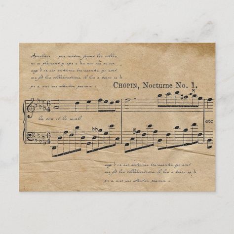 French Handwriting, Dark Academia Room Ideas, Chopin Nocturne, Minimal Music, Academia Room, French Text, Old Sheet Music, Music Composers, Vintage Collage