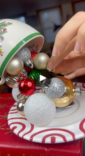 78K views · 1K reactions | easy DIY holiday decoration | easy DIY holiday decoration This arts and crafts video shows how to make a floating teacup Christmas centerpiece that'll give a room a bit of... | By Brooklyn B | Facebook Floating Tea Cup Christmas, Diy Tea Cup Crafts, Diy Floating Tea Cup, Floating Tea Cups Ideas Diy Christmas, Christmas Ball Centerpieces, Centerpieces With Ornaments, Tea Cup And Saucer Crafts, Floating Ornaments Diy, Christmas Centrepiece Ideas Diy