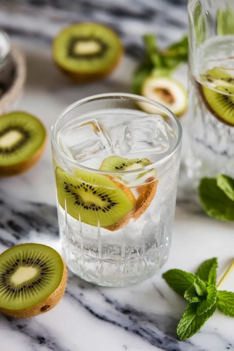 A photo of a  Kiwi Mint Mocktail Elixir a Mocktail Recipes for Dry January Mint Mocktail, Best Mocktail, Easy Mocktail Recipes, Alcohol Free Drinks, Mocktail Recipes, Dry January, Mocktail Recipe, Non Alcoholic, Alcohol Free