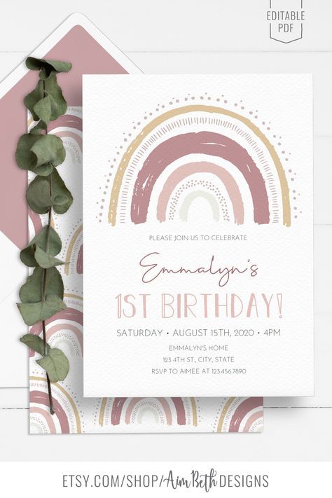 Muted Boho Rainbow Birthday Party Invitation Inspiration - DIY Invitation - #birthdaypartyinvite #invitation #editableinvitation #rainbowinvitation #rainbowparty #bohorainbow #mutedrainbow #girlbirthdayparty #girlbirthday Boho Rainbow Birthday Party, Boho Rainbow Birthday, Rainbow Invitation, Rainbow Themed Birthday Party, Rainbow Baby Shower Invitations, Frozen Birthday Invitations, Rainbow Invitations, Rainbow Theme Party, Rainbow Parties