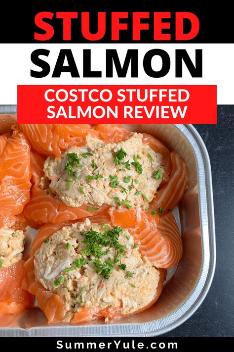 Crab Stuffed Salmon Air Fryer, Oven Baked Stuffed Salmon, Sams Stuffed Salmon, Costco Stuffed Salmon, Baked Stuffed Salmon Recipes Oven, Salmon With Seafood Stuffing, Sams Club Stuffed Salmon Recipes, How To Cook Stuffed Salmon, Air Fryer Stuffed Salmon