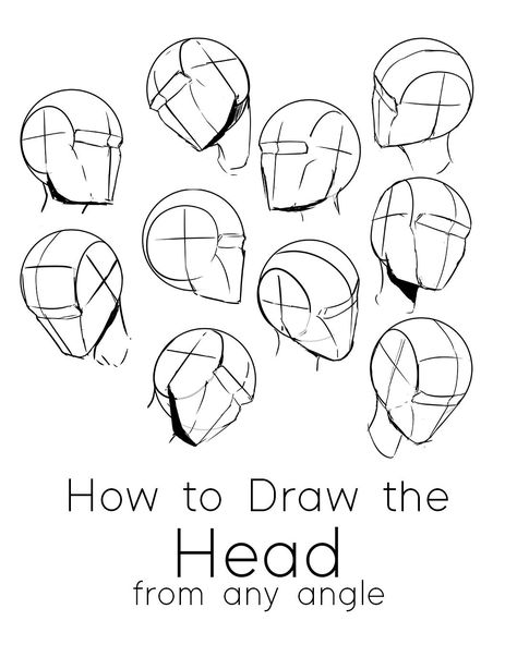 How to Draw the Head from Any Angle : Free PDF Worksheets & Video Tutorial — JeyRam : Character Design Drawing The Human Head, Drawing Tutorial Face, 얼굴 드로잉, Drawing Heads, Anime Head, 얼굴 그리기, Sketches Tutorial, Drawing Templates, Anatomy Drawing