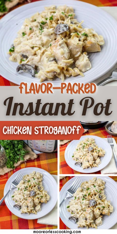 Chicken Egg Noodles Cream Of Mushroom, Chicken Stroganoff Instant Pot, Instant Pot Smothered Chicken, Chicken And Noodles Instant Pot, Instant Pot Chicken Stroganoff, Cream Of Mushroom Pasta, Chicken Stroganoff Recipe, Chicken And Egg Noodles, Vegetable Slow Cooker