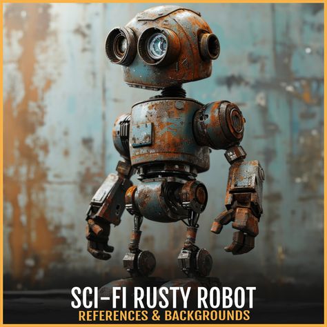 ArtStation - 202 Sci-fi Rusty Robot References Rusty Robot Art, Rusty Robot, Concept Art Wallpaper, Robot Reference, Modeling Reference, Sketching Reference, Inktober 2024, Industrial Robots, Painting Reference