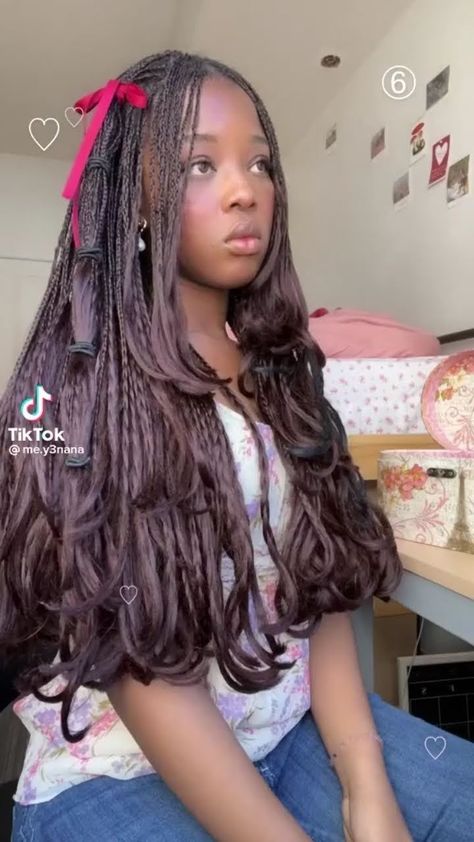 Hairstyles Design, Cute Box Braids Hairstyles, Kawaii Hairstyles, Protective Hairstyles Braids, Box Braids Styling, Pretty Braided Hairstyles, Girls Hairstyles Braids, Natural Hair Braids, Braided Hairstyles For Black Women