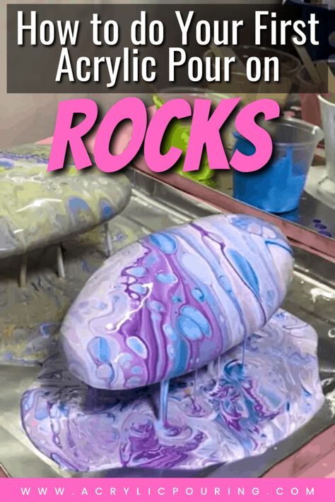 Paint Pour On Rocks, Acrylic Pour On Rocks, How To Pour Acrylic Paint On Rocks, Paint Pour Rocks, Paint Pouring Rocks, Pour Painting On Rocks, Paint Pouring On Rocks, Art With Rocks, Acrylic Pouring Art Ideas