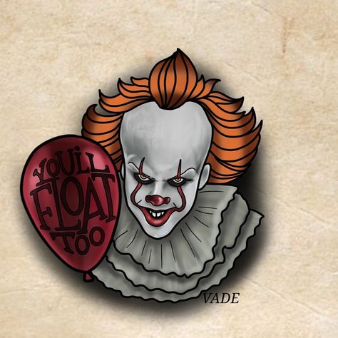 Old school Pennywise tattoo design Horror Flash Tattoo Designs, Penny Wise Tattoo Design, Small Pennywise Tattoos, Pennywise Outline, Pennywise Tattoos, Penny Wise Tattoo, Pennywise Tattoo Design, Pennywise Drawing, Pennywise Svg