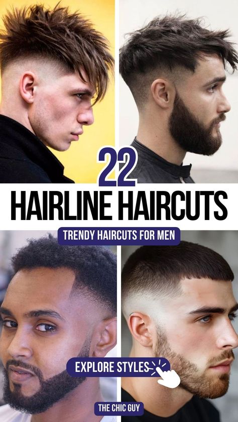 Best Haircuts for Men with Thinning Hair in 2024! Hairstyles For Receding Hairline For Men, Modern Men Haircut Short, Receding Hairline Styles Men, Classic Short Hairstyles, Mens Haircuts Receding Hairline, Haircuts For Receding Hairline, Faded Hair Color, Men Embracing, Short Hair Up