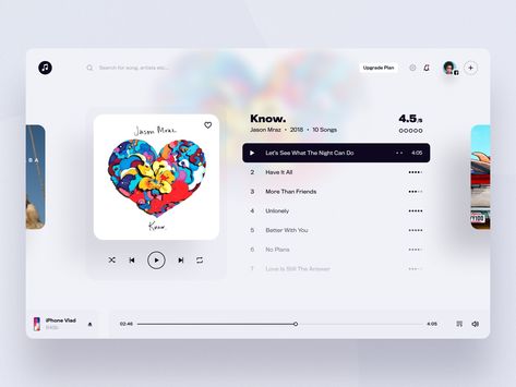 Web Music App - Player by Vlad Tyzun Music Player Website, Web Music Player, Music Player Ui Design, Music App Design, Music Player Design, Musica Spotify, Music Player App, Music Web, Ui Design Website