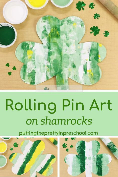 Shamrock Art Projects, St Patricks Activities, St Patrick's Day Crafts For Toddlers, Process Art Preschool, Sant Patrick, Shamrock Art, Easter Craft For Kids, Shamrock Craft, Flower Snowflake