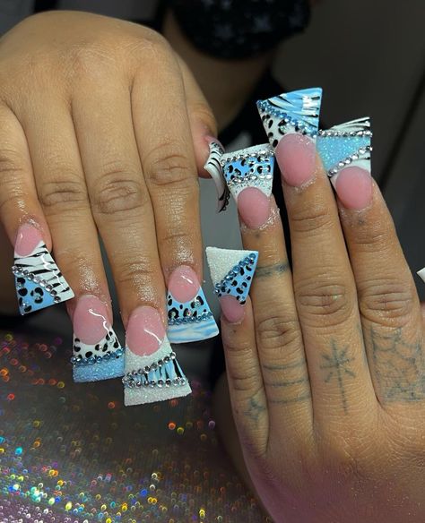 Acrylic Duck Nails, Trash Y2k, Duck Nails Y2k, Duck Nail Designs, Nails Duck, Duck Nail, Coffin Design, Nail Appointment, La Nails