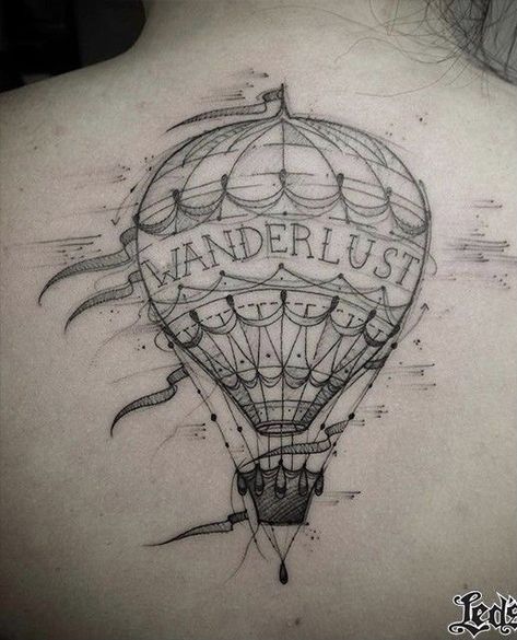 Photoshop Tattoo, Hot Air Balloon Tattoo, Air Balloon Tattoo, Hipster Tattoo, Wanderlust Tattoo, Balloon Tattoo, Surreal Tattoo, Feminine Tattoo Sleeves, Tattoo Themes