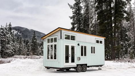 Homes In Canada, Live A Full Life, Mental Space, Downstairs Bedroom, Park Model Rv, Loft Storage, Standing Seam Metal Roof, Home Entertainment Centers, Canadian Winter