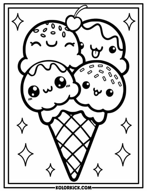 Icecream Coloring Page, Relaxing Coloring Pages Free Printable, Kindergarten Coloring Pages Free Printables, Coloring Ice Cream, Ice Cream Coloring Page Free Printable, Ice Cream Template Free Printable, Coloring Pages For Kids Free Printable, Free Printable Coloring Pages For Kids, Summer Coloring Pages Free Printable