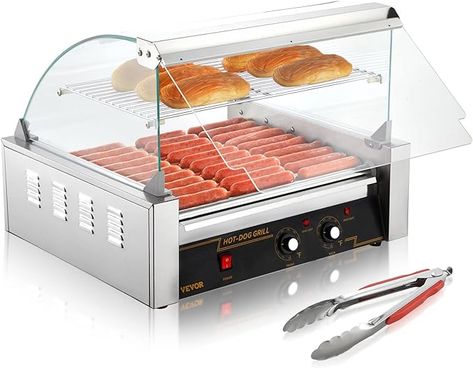 Amazon.com: VEVOR Hot Dog Roller, 11 Rollers 30 Hot Dogs Capacity, 1650W Stainless Sausage Grill Cooker Machine with Dual Temp Control Glass Hood Acrylic Cover Bun Warmer Shelf Removable Drip Tray, ETL Certified : Home & Kitchen Hot Dog Roller, Making Hot Dogs, Grilling Hot Dogs, Buck Stove, Wood Pellet Stoves, Pellet Stove Inserts, Interior Led Lights, Pellet Stove, Tankless Water Heater