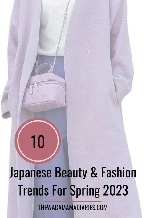 Let’s take a look at the Japanese beauty and fashion trends for Spring 2023! This list covers everything you’ll need for your casual and formal events in Japan — makeup, clothing, shoes, and more! You’ll notice that the top trend color for Spring 2023 is PURPLE! Read the full blog post to find out how to incorporate this color into your wardrobe and makeup collection: Japan Fashion Trends 2023, Japan Spring Fashion 2023, Japanese Fashion Trends 2023, 2023 Korean Fashion Trends, Japanese Fashion 2023, Spring Outfits 2024 Japan, Japanese Spring Fashion, Japan April, Spring In Tokyo