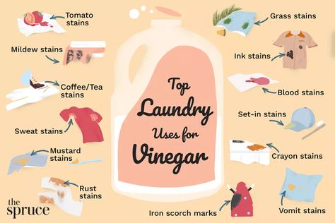 Top uses for vinegar in laundry stain removal Refrigerator Cleaner, Vinegar In Laundry, Stains Out Of Clothes, Fabric Softener Dispenser, Underarm Stains, Deep Cleaning Hacks, Clean Your Washing Machine, Mildew Stains, Stain On Clothes