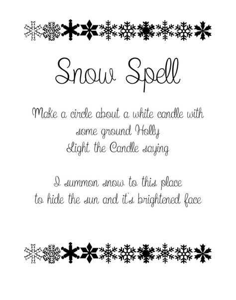 Snow Spells Witchcraft, Make It Snow Spell, Weather Magic Spells, Winter Faries, Winter Spells, Winter Witchcraft, Snow Spell, Weather Magic, Witchy Spells