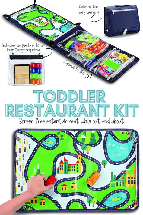 Toddler Restaurant Busy Bag, Restaurant Busy Bag Toddlers, Restaurant Activities For Toddlers, Toddler Restaurant Kit, Restaurant Kids Activities, Restaurant Kit, Two Under Two, Restaurant Game, Outdoor Activities For Toddlers